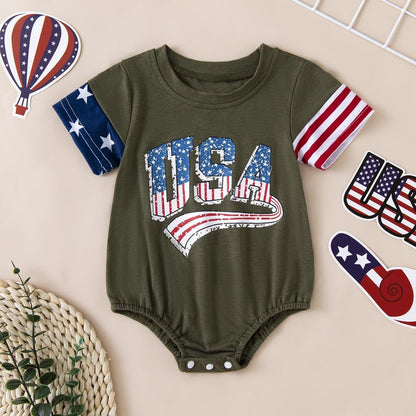 4Th of July Baby Boy Girl Outfit Newborn Infant Oversize Bubble Romper 4Th of July Baby Boy Girl - WORLD TIME VISITS