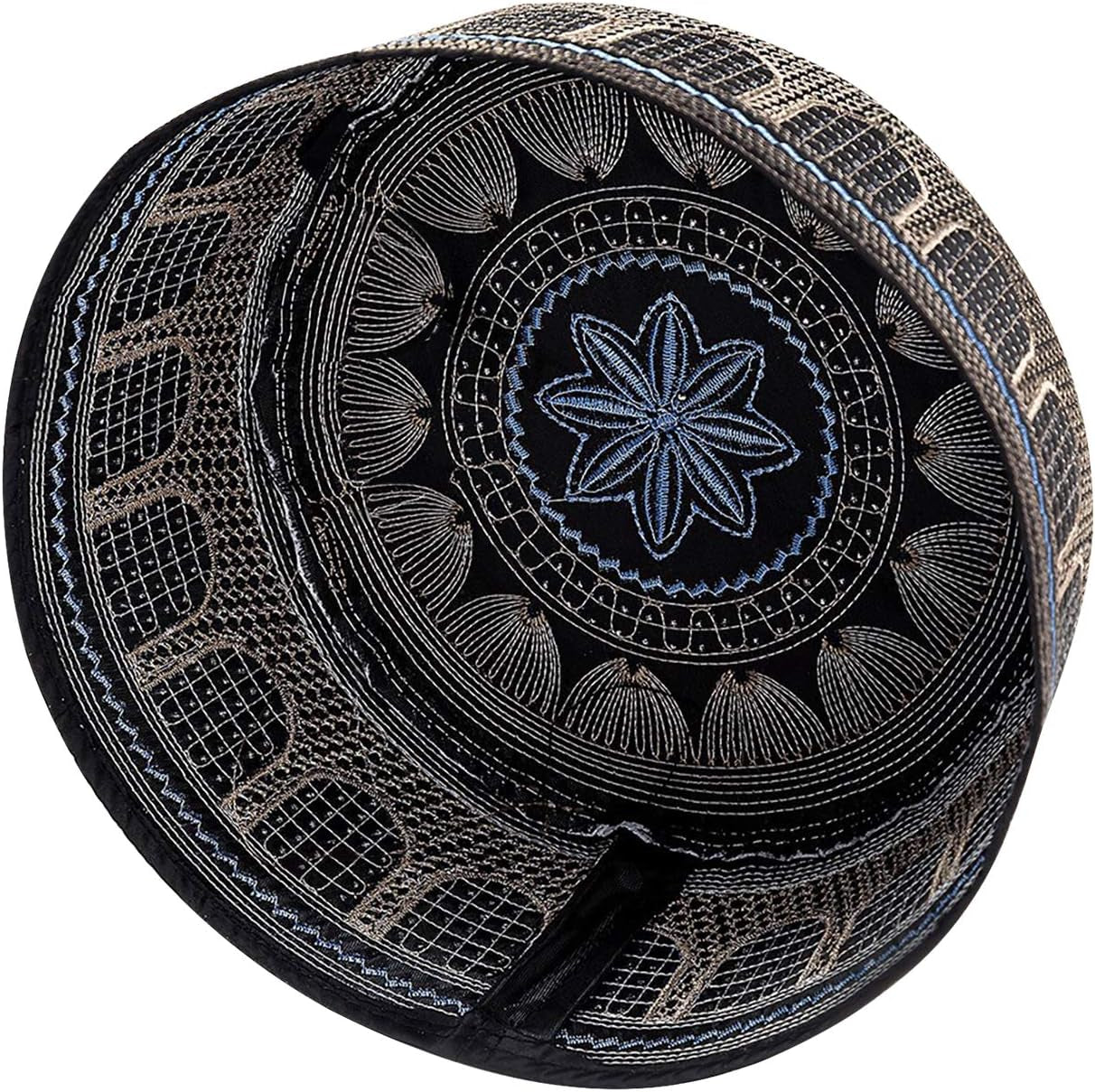 Men Muslim Prayer Kufi Hat Prayer Headwear Cap Islamic Beanie Skull Cap Embroidery Kofia Topi Sun Hat