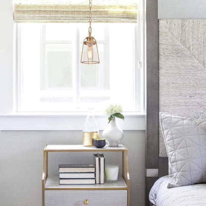 Gold Pendant Lighting, Mini Modern Hanging Light Fixture with Seeded Glass Shade for Kitchen Island, Foyer, Hallway, Bedroom and Entryway