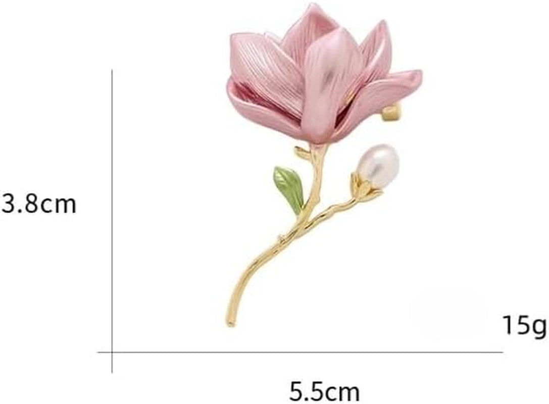 Magnolia Flower Brooch for Women - Elegant Fashion Pin for Jackets, Dresses, Coats & Accessories