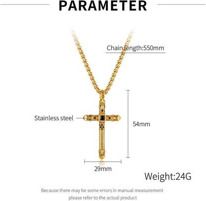 Cross Pendant Necklace for Men Metal Stainless Steel Mens Cross Pendant Necklace for Men