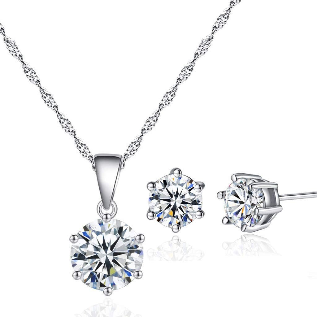 Clearance Deals Fahion Women Charm Bridal Engagement Crystal Rhinestone Snowflake Pendant Necklace Jewelry Gift by (A)