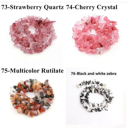 Natural Stone 5-8MM Irregular Shape Freeform Chip Bead Pink Quartz Amethysts Agates Lapis Lazuli for Jewelry Making DIY Bracelet16"