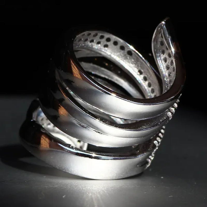 Luxurious  Silver Natural Gemstones White Sapphire Ring Wedding Birthstone Bride Flower Engagement Ellipse Leaves Ring Jewelry Size 6 7 8 9 10