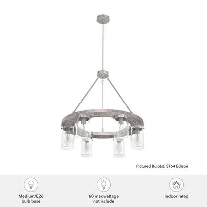 Hunter Fan Company Devon Park 6 Bulb Hanging Chandelier Indoor Light Fixture