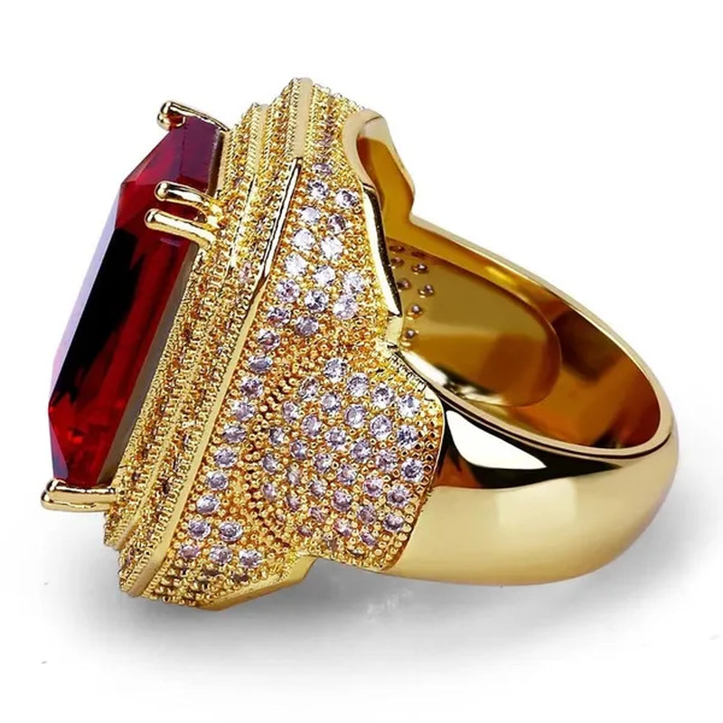 Exquisite Luxury Fashion Jewelry Large Zircon Birthstone Anniversary Party Bride Princess Wedding Band Engagement Strange Ring