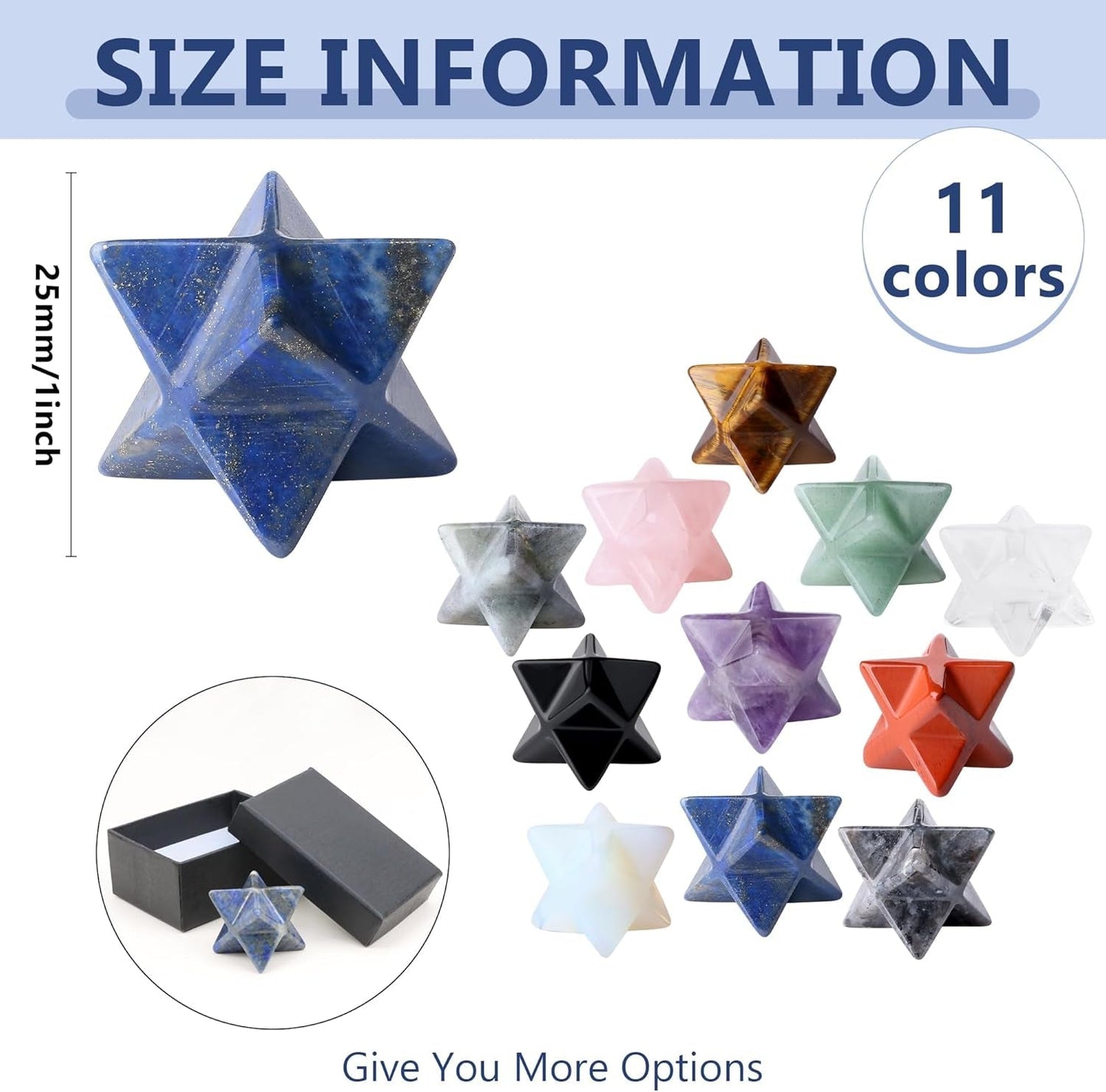 Lapis Lazuli Merkaba Crystal Natural Healing Stones Sacred Meditation Energy Generator 1" Reiki 3D Star Dodecahedron Crystal Grid Home Decor Protection Cleansing Spiritual Gifts