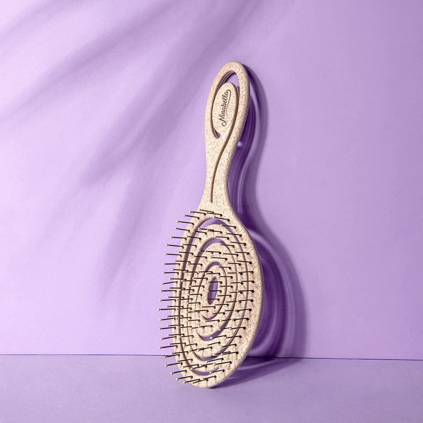 Organic Detangling Hair Brush for Women, Men & Children - Does Not Pull on Hair - Hair Straightening Brushes for Straight, Curly & Wet Hair - Unique Spiral Hairbrush