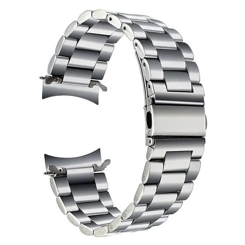 Premium Stainless Steel Watchband for Samsung Galaxy Watch 46mm SM-R800 Sports Band Curved End Strap Wrist Bracelet Silver Black - WORLD TIME VISITS