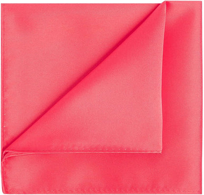 Satin Tie Set Solid Ties Mens Necktie + Pocket Square