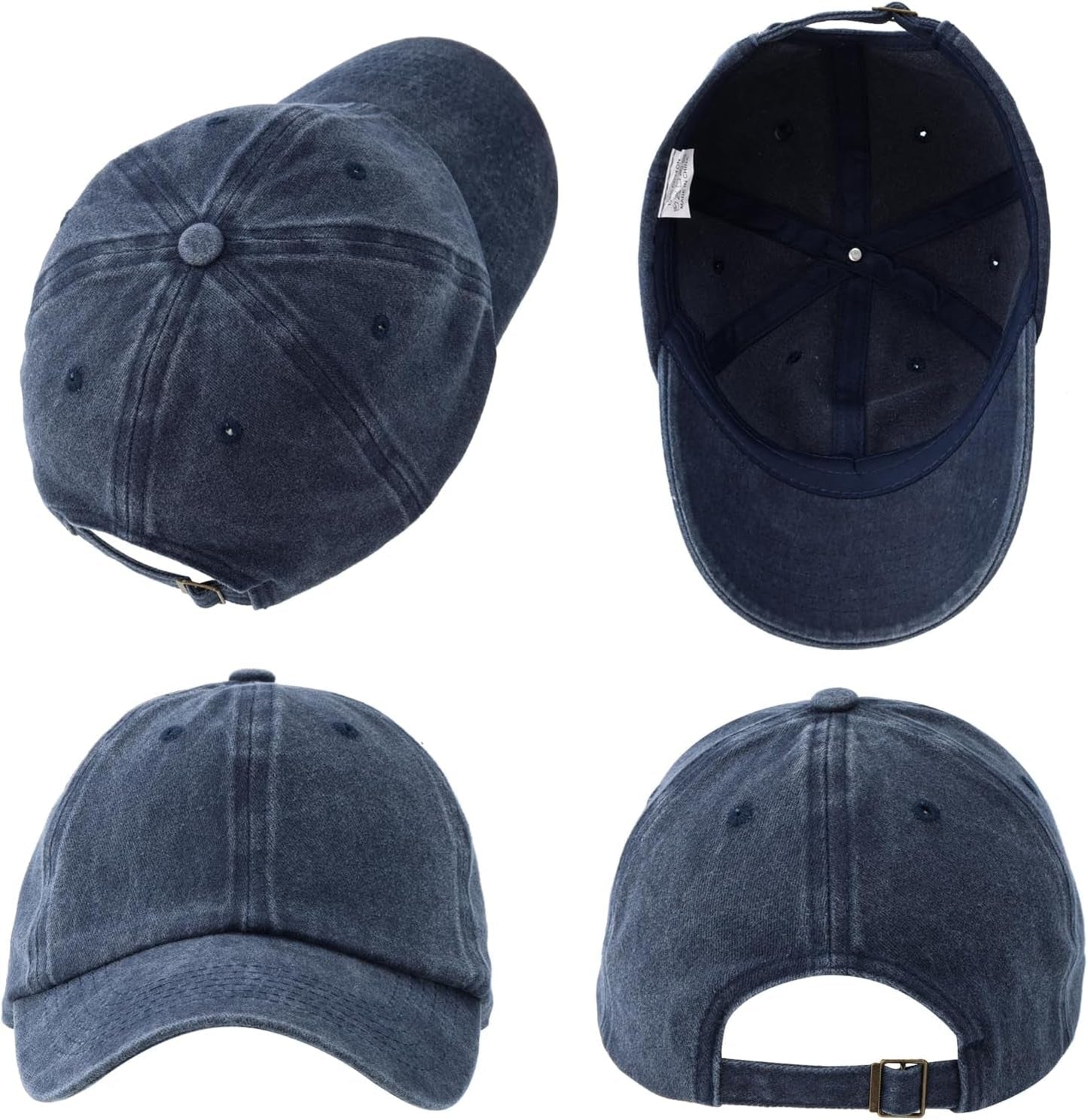3 Pack Washed Plain Baseball Cap, Retro Adjustable Dad Hats Gift for Men/Women,Unstructured/Cotton