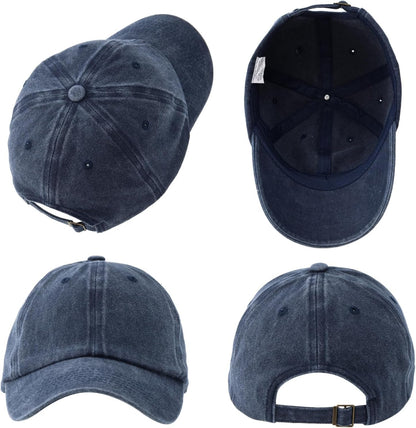 3 Pack Washed Plain Baseball Cap, Retro Adjustable Dad Hats Gift for Men/Women,Unstructured/Cotton