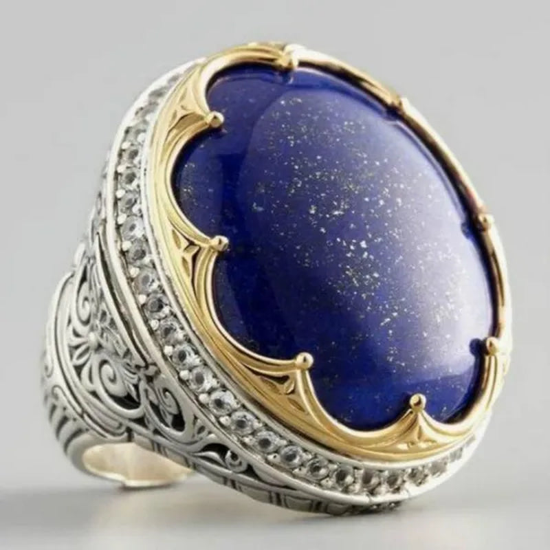 Exquisite 925 Sterling Silver Natural Lapis Lazuli Birthstone Sapphire Ring Size 5-12
