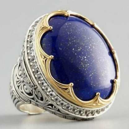 Exquisite 925 Sterling Silver Natural Lapis Lazuli Birthstone Sapphire Ring Size 5-12