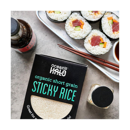 OCEANS HALO Organic Short Grain Sticky Rice, 32 OZ - WORLD TIME VISITS