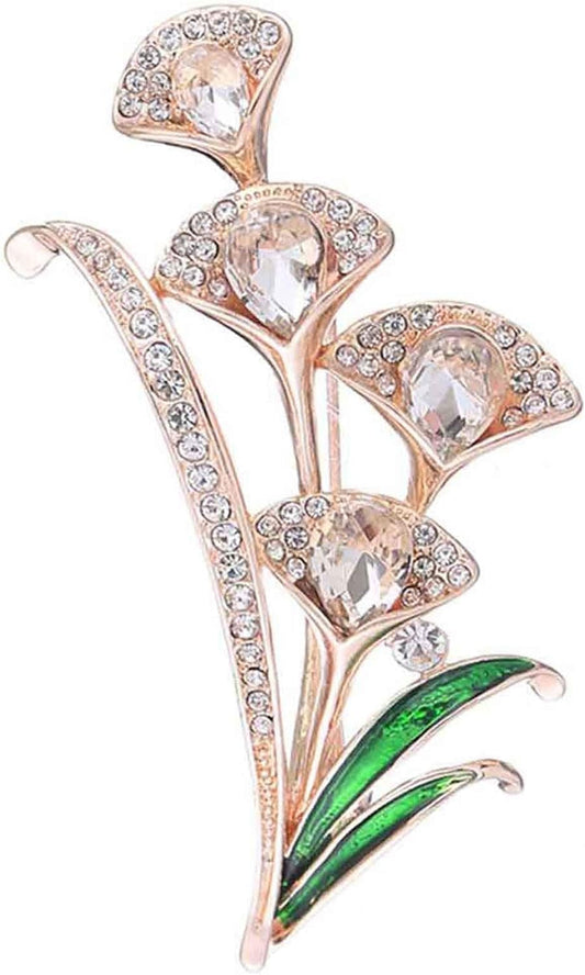 Brooch Flower Shape Rhinestone Design Alloy Fashion Clothes Brooch Pin for Party,Vintage Fashion Brooch Pins for Women Teen Girls Crafts Gift