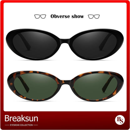 Retro Oval Sunglasses for Women Men Fashion Small Oval Sunglasses 90S Vintage Shades
