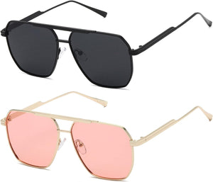 Polarized Sunglasses Womens Men Retro Oversized Square Vintage Shades Classic Large Metal Sun Glasses K1221