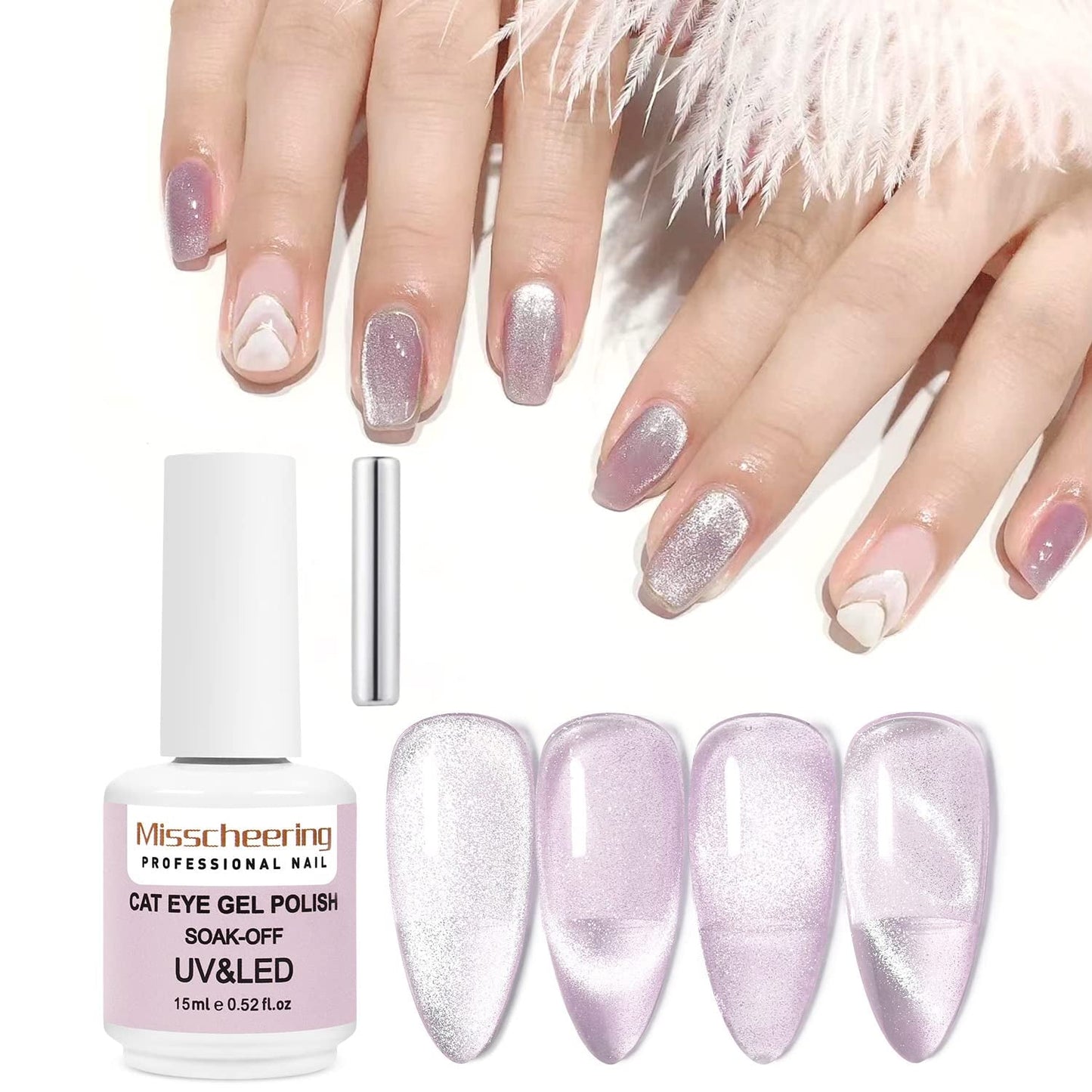 15Ml Cat Eye Gel Nail Polish Bright Purple UV Soak off 9D Wide Magnetic Gel Polish Enamel Lacquer Glitter Velvet Nail Art Varnish (Violet) - WORLD TIME VISITS
