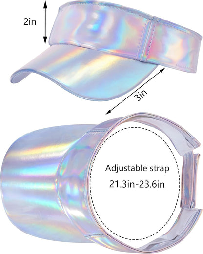 1 Piece of Sport Wear Athletic Visor Sun Sports Visor Hat Laser Visor Adjustable Cap for Women and Men (One Size) - WORLD TIME VISITS