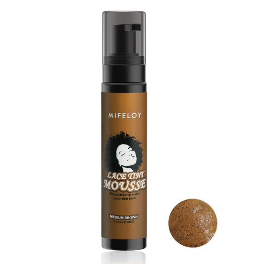 Women'S Hair Mousse Foam 3.4 Fl Oz, Mocha Medium Brown, Natural Finishing Edge Control Lace Spray Glue for Lace Front Wigs, Toupees and Hair Pieces, Bold Hold Set