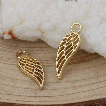 Angel Wings Pendant Charm - 40 Pack of 20 Silver / 20 Gold Toned DIY Jewelry Making Supplies; Small 7/8 Inch for Bracelet, Necklace, Earrings or Arts and Crafts