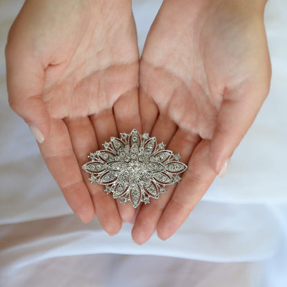 Vintage Wedding Jewelry Crystal Bridal Brooch Pin for Brides, Bridesmaids, Mother of the Bride