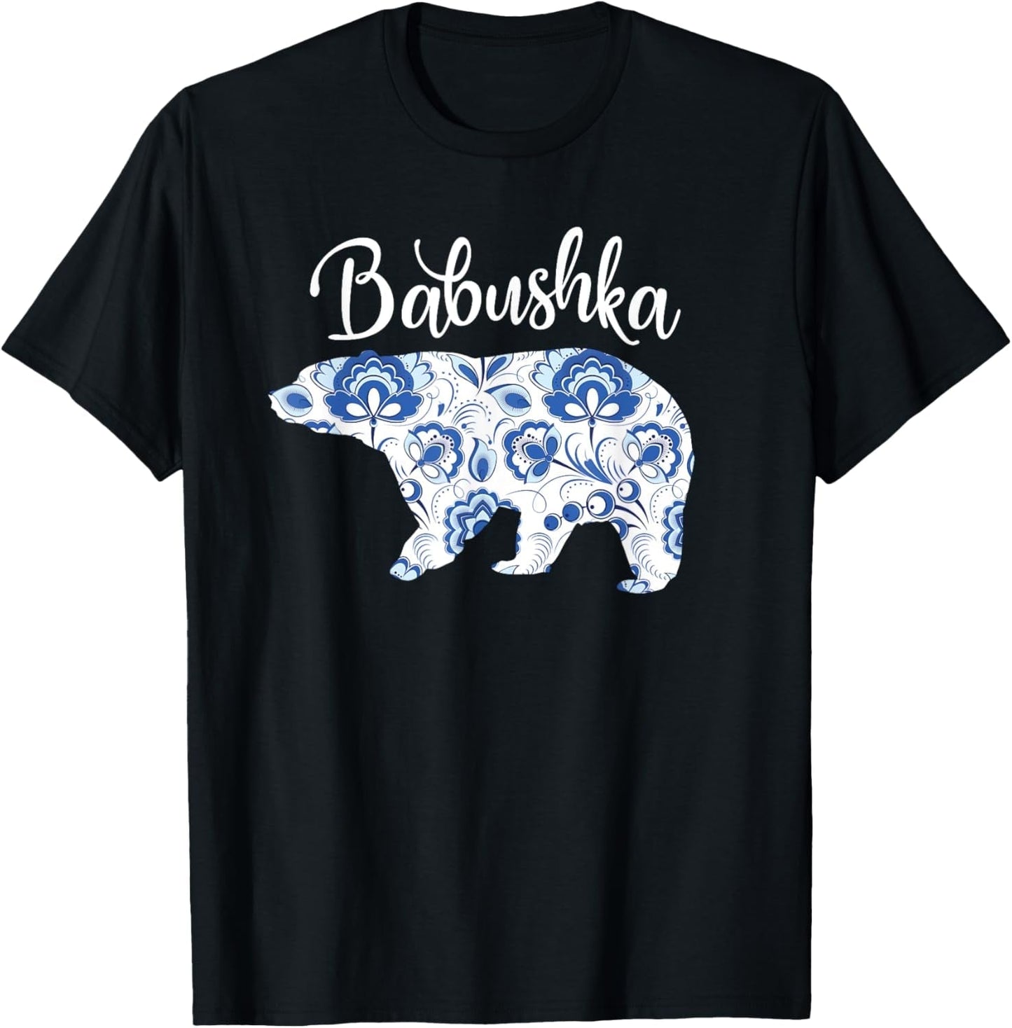 Babushka Bear Traditional Russian Floral Pattern Grandma T-Shirt