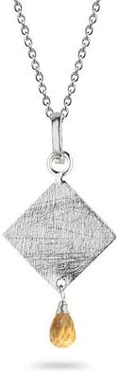 0.75 Cts Citrine Briolette Pendant in Sterling Silver - Valentine'S Day Sale