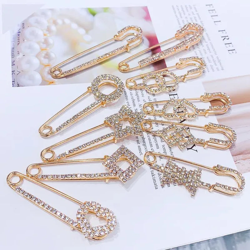 Women Brooch Pins Sweater Shawl Clips Crystal Brooches, Safety Pins Dress Shirt Clips for Women Rhinestone Brooch Women'S anti Slip Button Clothing Accessories