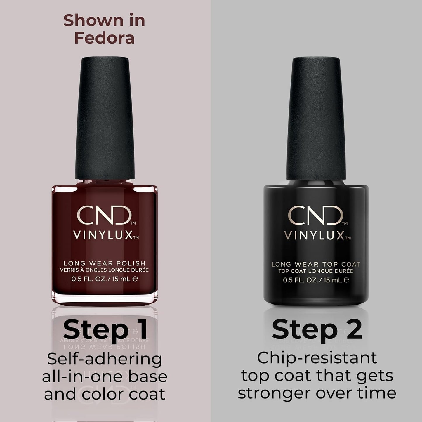 CND Vinylux Longwear Gray Nail Polish, Gel-Like Shine & Chip Resistant Color, 0.5 Fl Oz