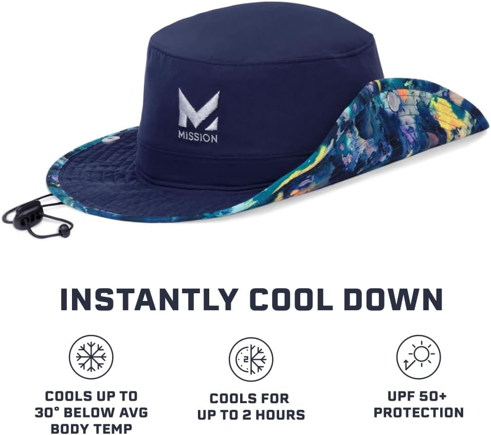 Cooling Bucket Hat - Unisex Wide-Brim Hat for Men & Women - Lightweight, Foldable & Durable - Cools up to 2 Hours