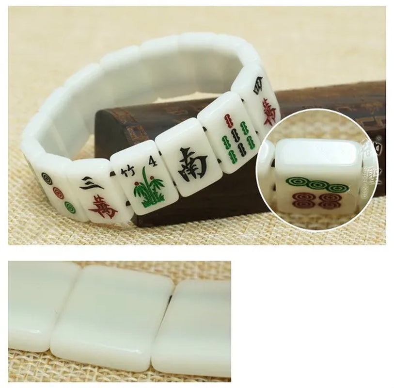 Creative Retro Chinese Style Mahjong Bangles Mah Jongg Bracelet for Men Women Gifts