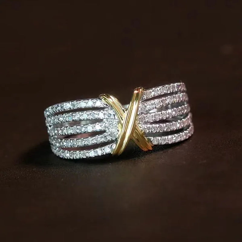 Fashion Jewelry for Women Rings Luxury 925 Sterling Silver Full Diamond Ring Romantic Bride Wedding Engagement Party Band White Sapphire Jewelry Anniversary Gift
