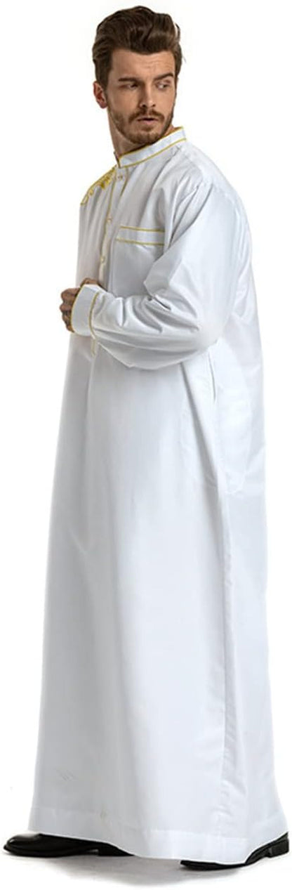 Muslim Islamic Pakistan Dubai Abaya Thobe Middle East Style Embroidered Men'S Clothing S-XXXL