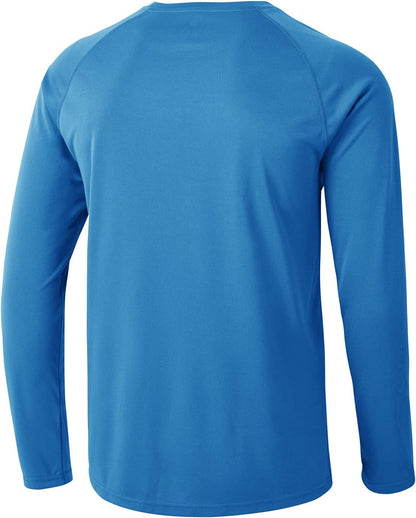 Mens Sun Protection Hiking Shirts Long Sleeve Water UPF 50+ SPF UV Shirts Lightweight Fishing Hiking Swimming - WORLD TIME VISITS