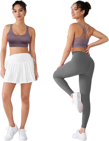 Cross Back Sports Bra for Women Padded Strappy Yoga Bra Medium Support Workout Bra for Athletic Gym Fitness 3 Pack