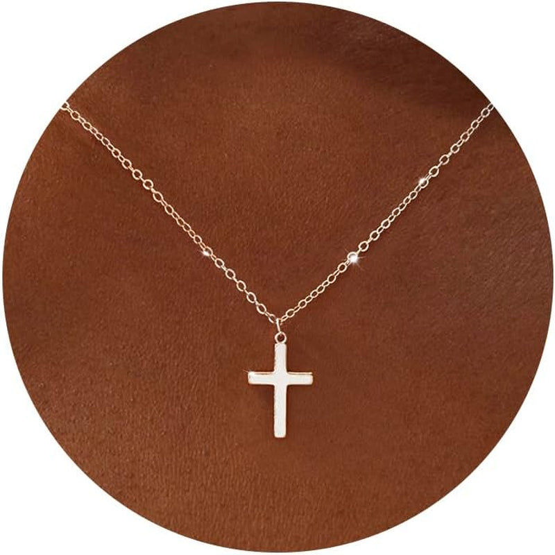 Cross Necklace for Women, 925 Sterling Silver or 16K Gold Plated Cross Pendant Necklace Dainty Non-Tarnish Faith Jewelry Christmas Christian Gifts - WORLD TIME VISITS
