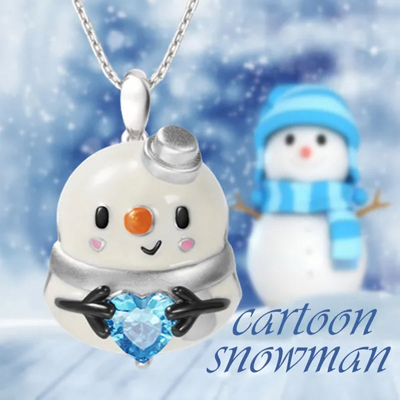 Creative Cartoon Axolotl Animal Heart Shape Diamond Crystal Pendant Necklace Exquisite Women's 925 Silver Necklace Princess Pendant Panda Snowman Necklace Engagement Wedding Accessories Party Jewelry Birthday Gift