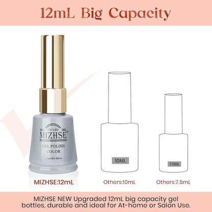 Nude Jelly Glitter Gel Nail Polish Sheer Translucent Shimmer Sparkle Natural Soak off UV LED Gel Polish for Nail Salon Art Home Manicure Single Bottle 12Ml 0.4 Floz