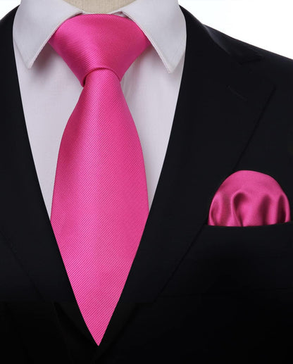 Mens Ties Solid Color Ties for Men Formal Necktie with Pocket Square Set Satin Silk Neck Tie Handkerchiefs Set