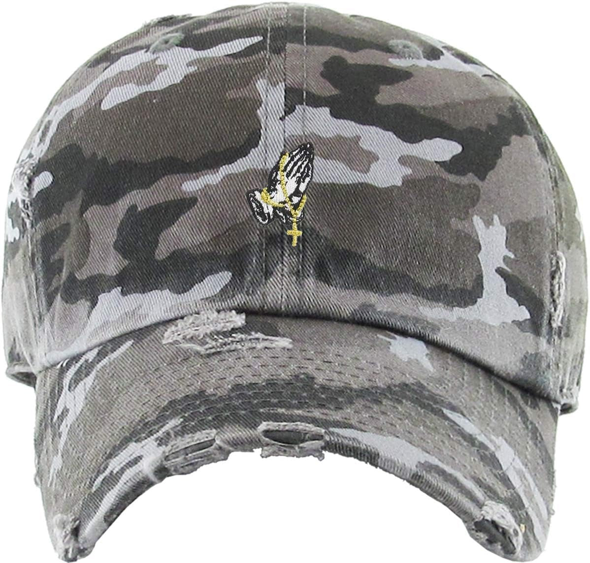Praying Hands Rosary Dad Hat Baseball Cap Unconstructed Polo Style Adjustable Unisex