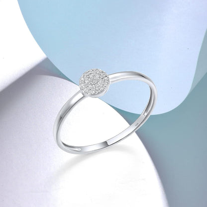 10K Solid Gold Genuine Diamond Simple Dainty Ring for Women