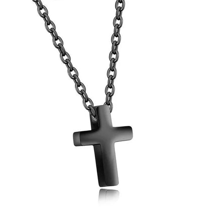 Simple Style Titanium Steel Silver / Black / Rose Gold Exquisite Tiny Cross Pendant Choker Necklaces New Elegant Charm Clavicle Chain Necklace for Women Girl Jewelry 45Cm Chain