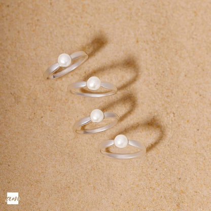Women 925 Sterling Silver Freshwater Pearl Ring