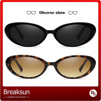 Retro Oval Sunglasses for Women Men Fashion Small Oval Sunglasses 90S Vintage Shades