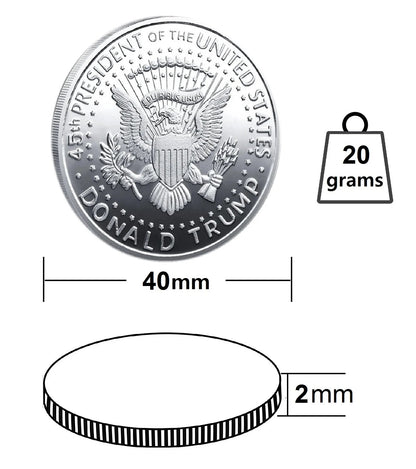 SILVER PLATED Donald J. Trump 2024 President W/Display Case Masters Coins