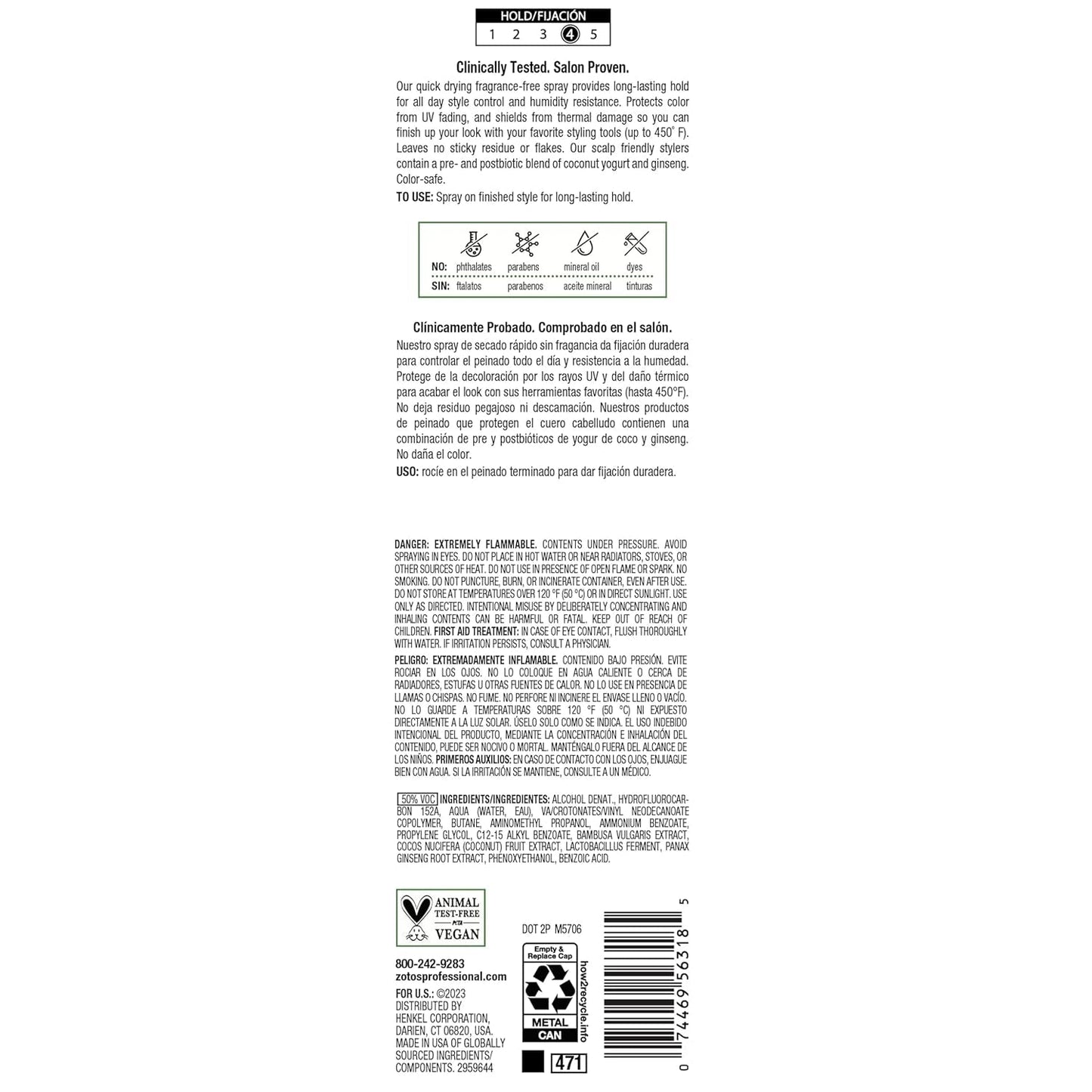 Biotera Styling Fragrance-Free Firm Hold Hair Spray | UV & Heat Protection | 50 VOC | Vegan & Animal Test Free | Paraben & Sulfate Free | Color-Safe | 9 Fl Oz