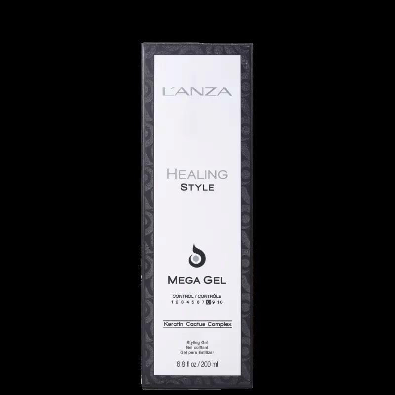 L'ANZA Healing Style Mega Gel with Strong Hold Effect, Nourishes and Refreshes the Hair While Styling, with Keratin, Alcohol-Free Formula, and UV Rays Protection to Prevent Damage (6.8 Fl Oz)