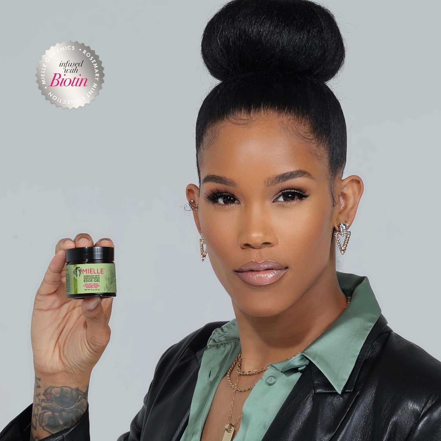 Rosemary Mint Strengthening Edge Gel, Biotin & Essential Oil Hair Styling Treatment, 2 Ounces